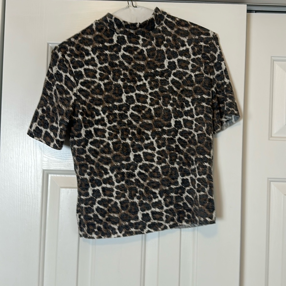 Zara leopard print business casual shirt